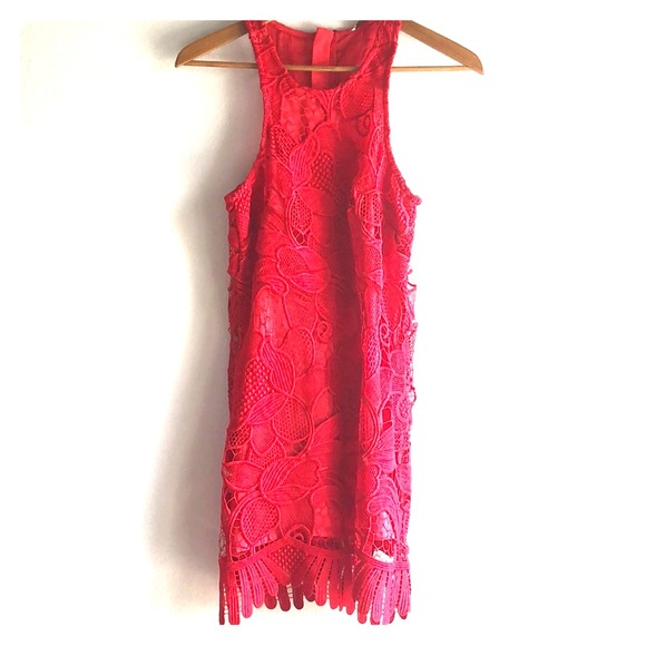 Lovers + Friends Dresses & Skirts - LOVERS + FRIENDS Mini Dress Floral Lace Overlay